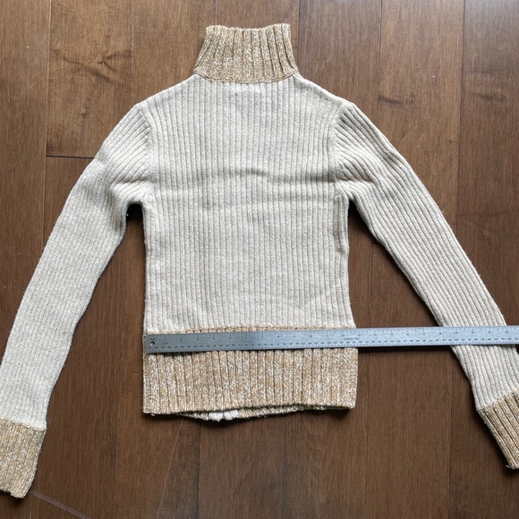 Dex Long Sleeve High Neck Zip Front Sweater Cream - Picture 6 of 11